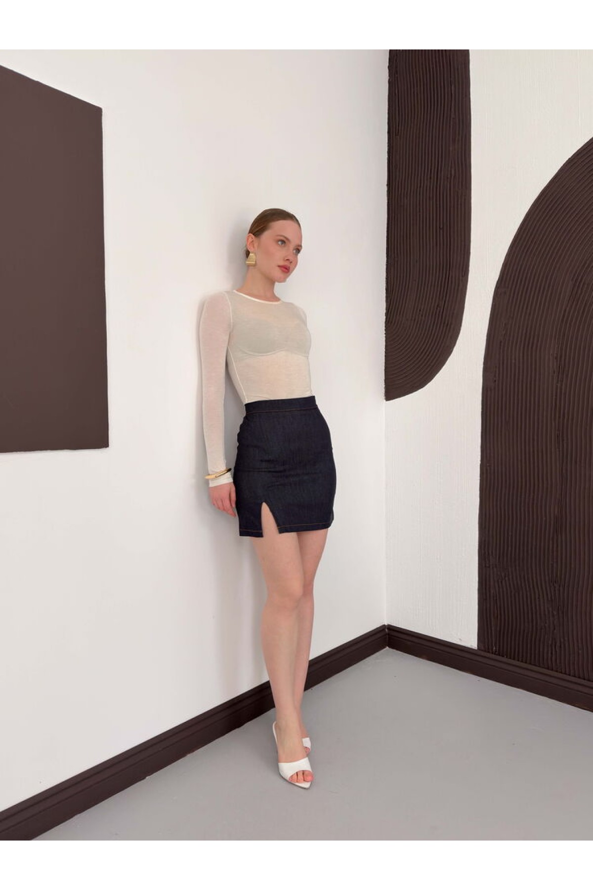 Kot Etek - Lacivert | D3029 Topshow